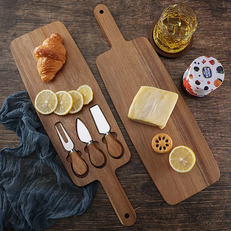 Acacia Cheese Board Set Cheese Knife Cheese Board Wooden Cutting Board Steak BoardKnife