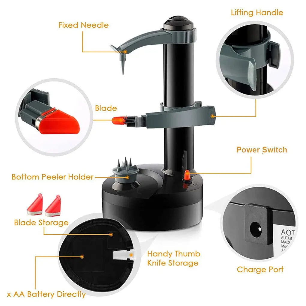Multifunction Electric Peeler For Vegetables Automatic Stainless Steel Apple Peeler Kitchen Potato Fruit Cutter Machine