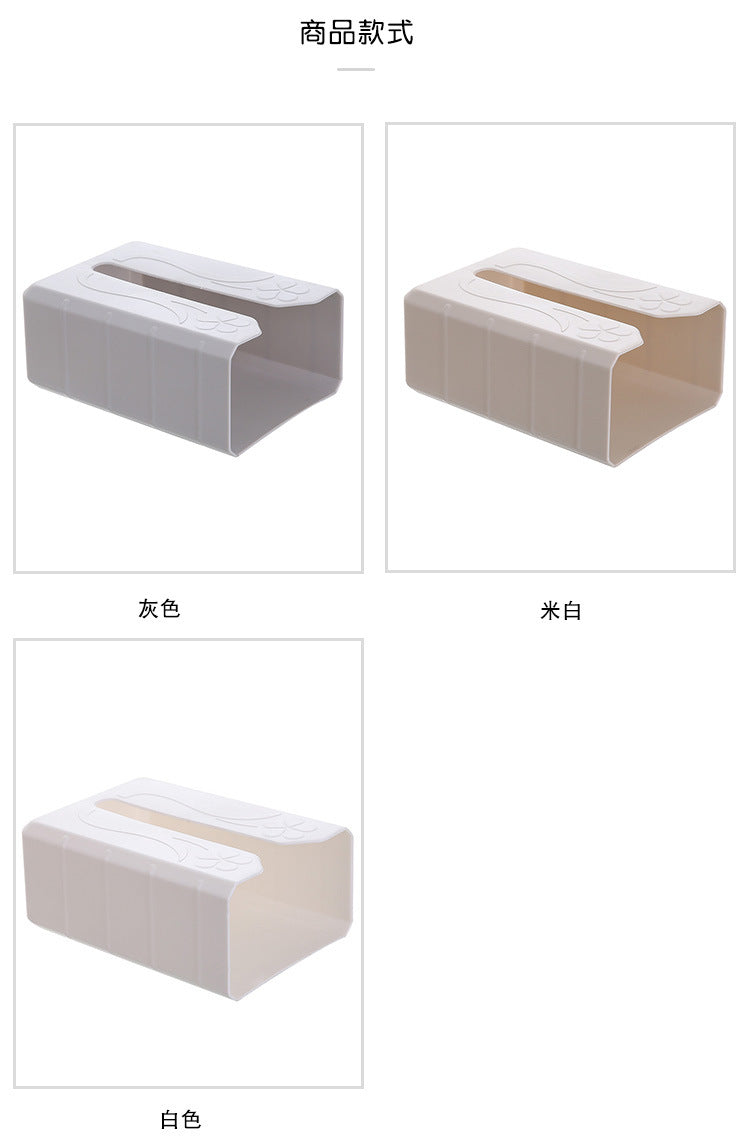 2020 Tissue Box Self Adhesive Tissue Box Napkin Holder Wall Mounted Garbage Bag Dispenser Rack  Storage