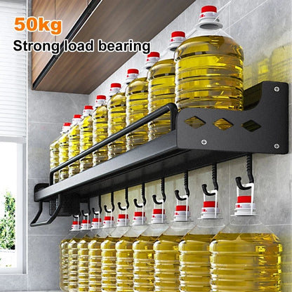 Kitchen Spice Rack Multifunctional Storage Rack Knife Spoon Spice Organizer Aluminum Wallmounted Kitchen Shelf Kitchen Organizer