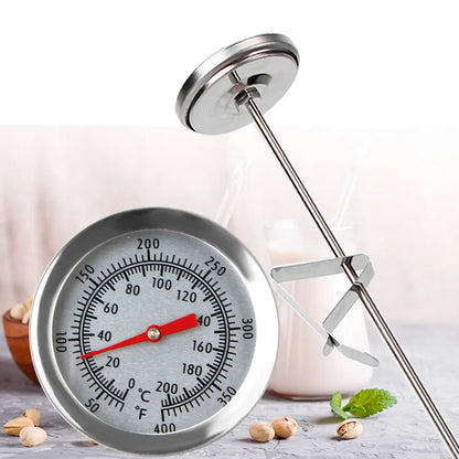 Probe Thermometer Kitchen Tools Cooking Temperature Meter 0~200℃ Milk Coffee Food Meat Gauge Stainless Steel