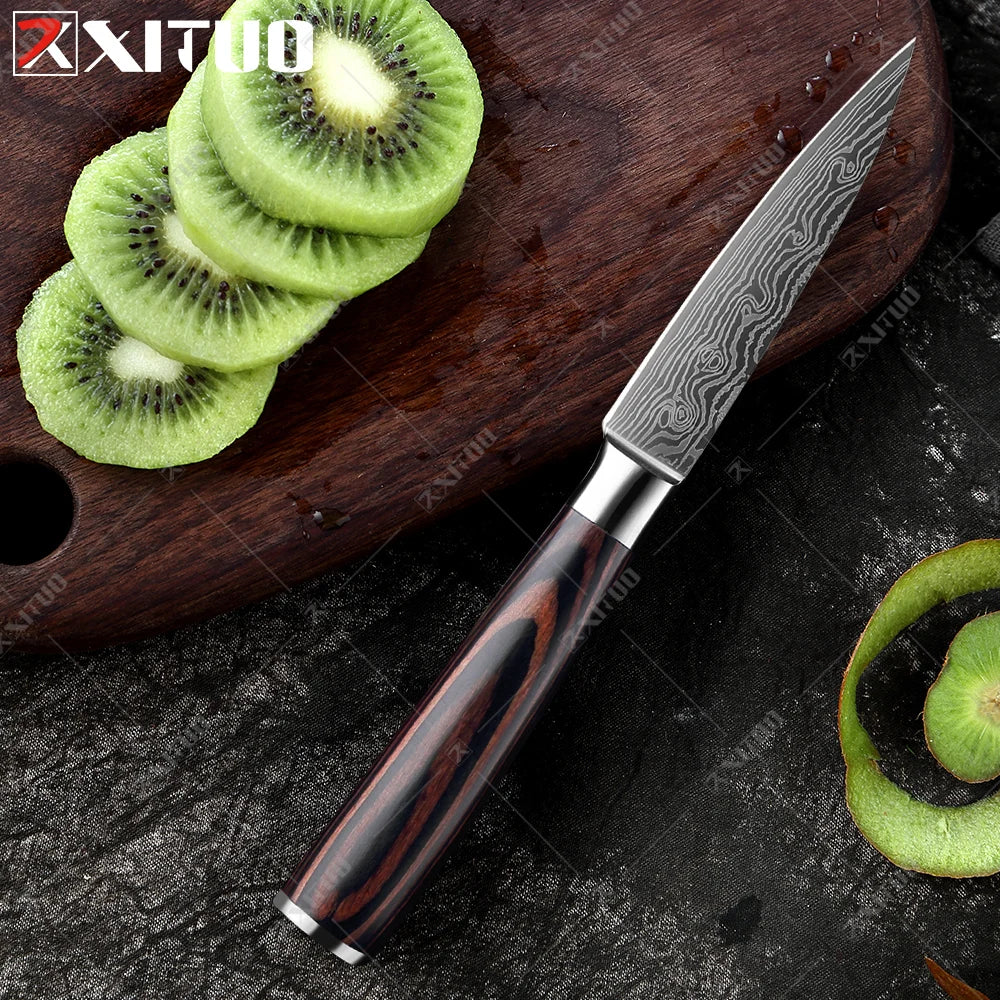 XITUO Kitchen Knives set 1-10PCS Chef knife High Carbon Stainless Steel Santoku knife Sharp Cleaver Slicing Knife Best Choice