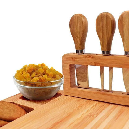 Bamboo Cheese Board Cheese Knife Cheese Slicer Fork Scoop Cut Kitchen Cooking Tools Bamboo Cutting Board Wood Cheeses Boards