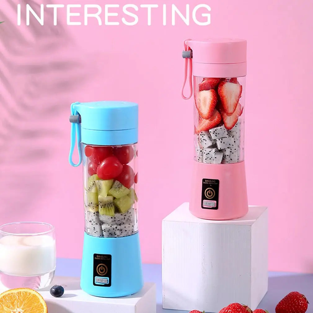 Portable Blender USB Mixer Two Blades Electric Juicer Machine Smoothie Blender Mini Food Processor Personal Lemon Squeezer