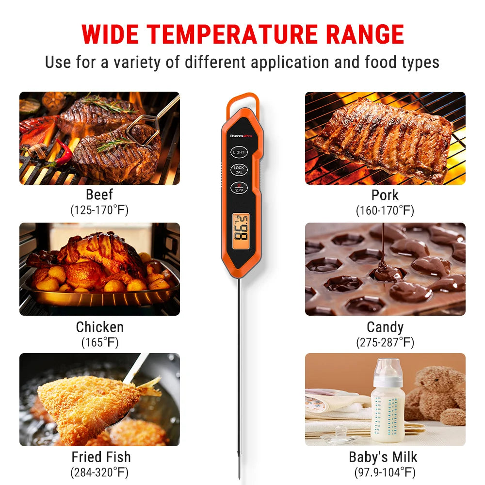 ThermoPro TP15H Backlight Waterproof Meat BBQ Thermometer Digital Instant Reading Cooking Kitchen Thermometer For Oven Milk