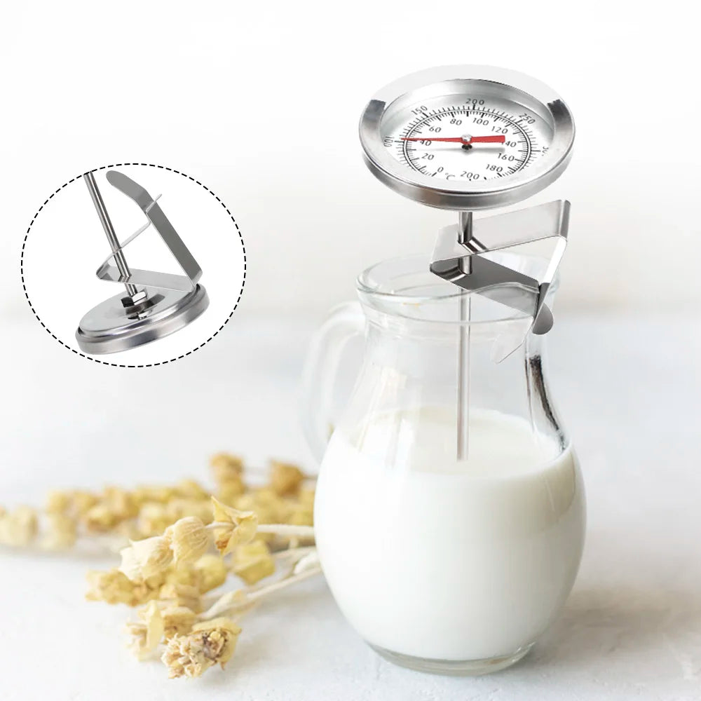 Probe Thermometer Kitchen Tools Cooking Temperature Meter 0~200℃ Milk Coffee Food Meat Gauge Stainless Steel