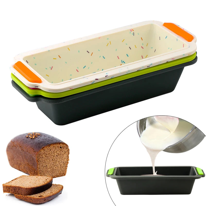 Rectangular Silicone Bread Pan Mold Toast Bread Mold Cake Tray Long Square Cake Mould Bakeware Non-stick Baking Tools