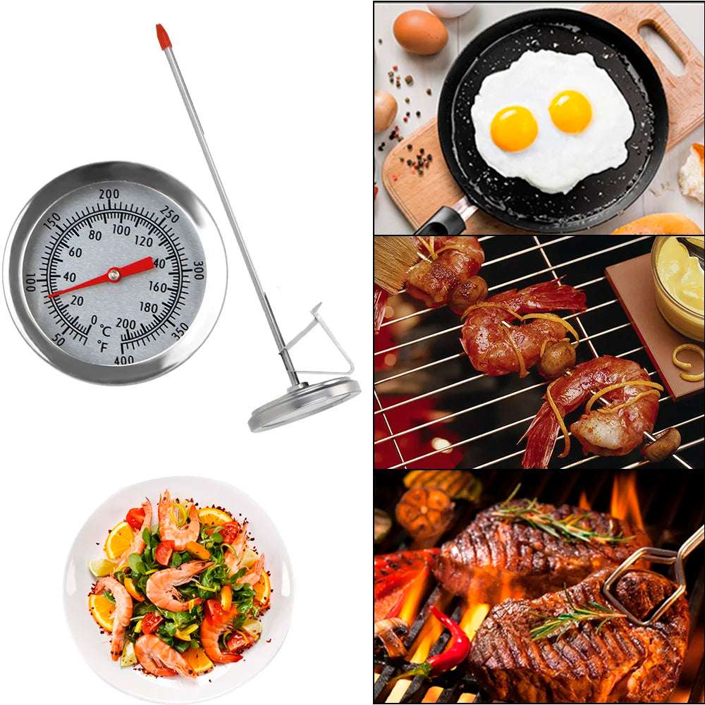 Probe Thermometer Kitchen Tools Cooking Temperature Meter 0~200℃ Milk Coffee Food Meat Gauge Stainless Steel