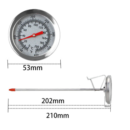 Probe Thermometer Kitchen Tools Cooking Temperature Meter 0~200℃ Milk Coffee Food Meat Gauge Stainless Steel