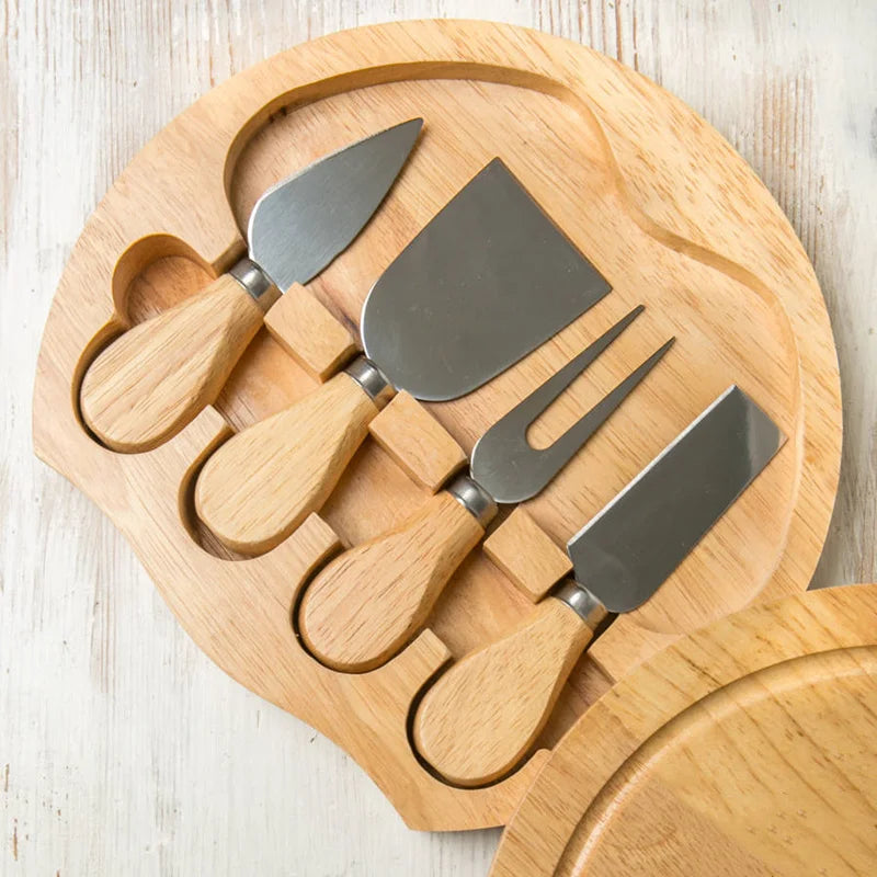 Bamboo Cheese Set - 4 Piece Collection: Mini Knife, Butter Knife, Spatula & Fork