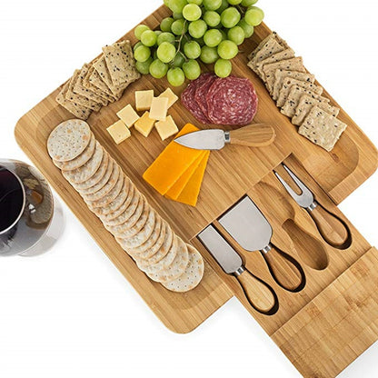 Cheese Plate Suit Western Food/Steak Tableware Creative Bamboo and Wood Cake Plate European Knife and Fork Suit Fruit Tray Bread Board