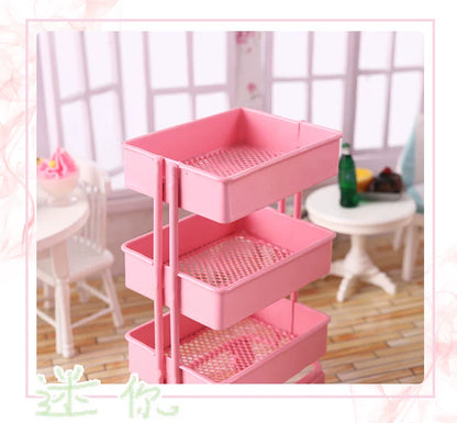 Left-Side Pocket Model Storage Rack Trolley Storage Rack Small Cloth 6 Points BJD Baby House Dollhouse Accessories DIY