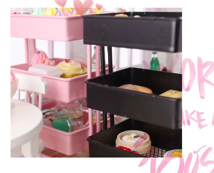 Left-Side Pocket Model Storage Rack Trolley Storage Rack Small Cloth 6 Points BJD Baby House Dollhouse Accessories DIY