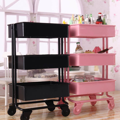 Left-Side Pocket Model Storage Rack Trolley Storage Rack Small Cloth 6 Points BJD Baby House Dollhouse Accessories DIY