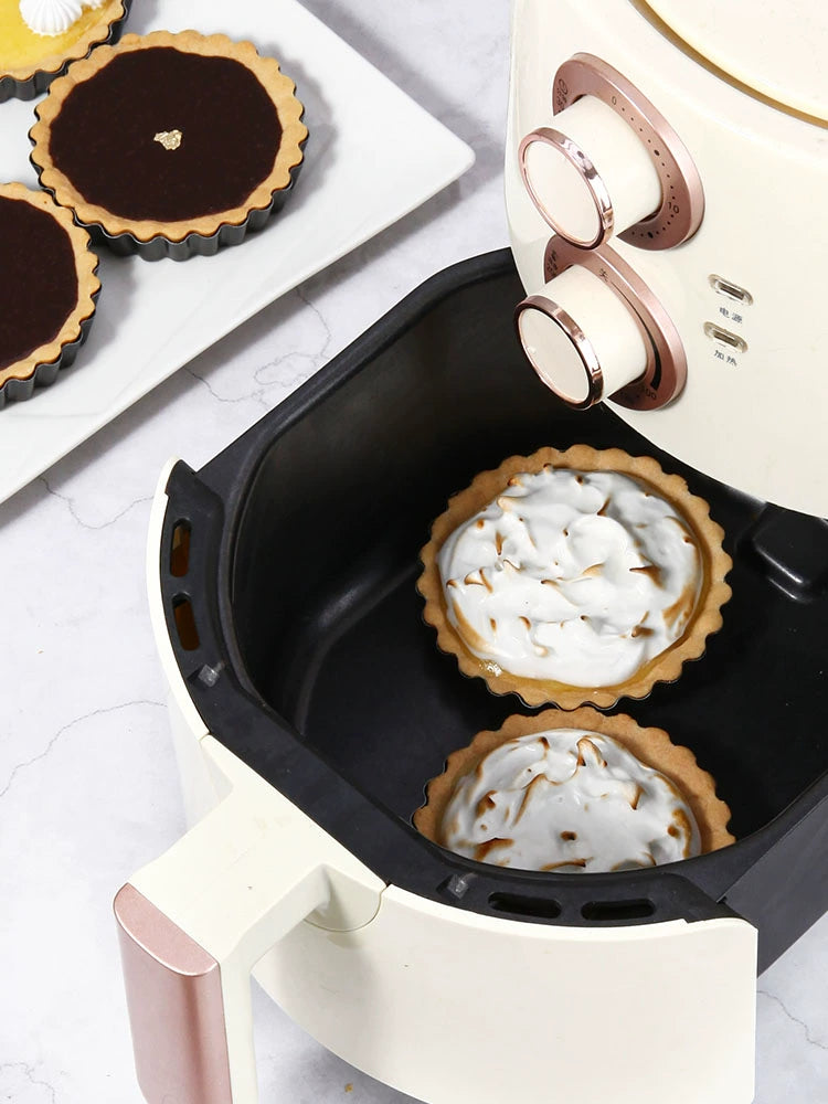 Learning Kitchen Movable Bottom Chrysanthemum Pie Pan Non-Stick Tart Plate Household Baking Mold Commercial Hard Film round Pizza Grill