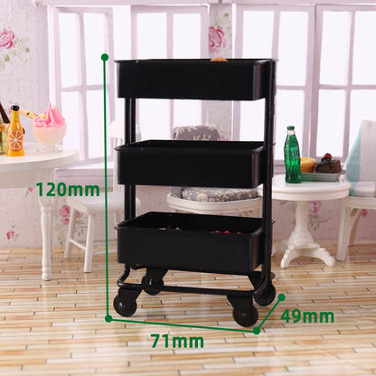 Left-Side Pocket Model Storage Rack Trolley Storage Rack Small Cloth 6 Points BJD Baby House Dollhouse Accessories DIY