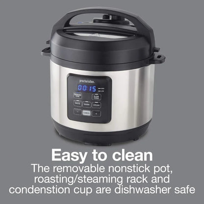 Simplicity 4-in-1 Electric Pressure Cooker, 3 Quart Multi-Function with Slow Cook, Steam, Sauté, Rice, Electric Rice Cooker