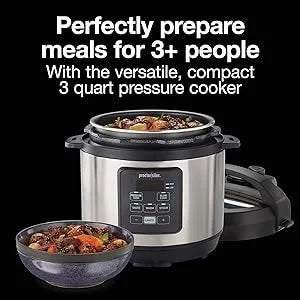 Simplicity 4-in-1 Electric Pressure Cooker, 3 Quart Multi-Function with Slow Cook, Steam, Sauté, Rice, Electric Rice Cooker