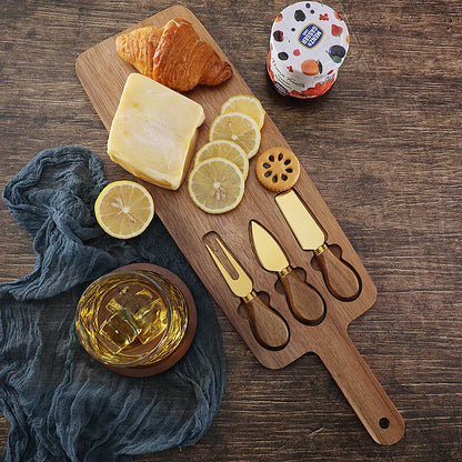 Acacia Cheese Board Set Cheese Knife Cheese Board Wooden Cutting Board Steak BoardKnife