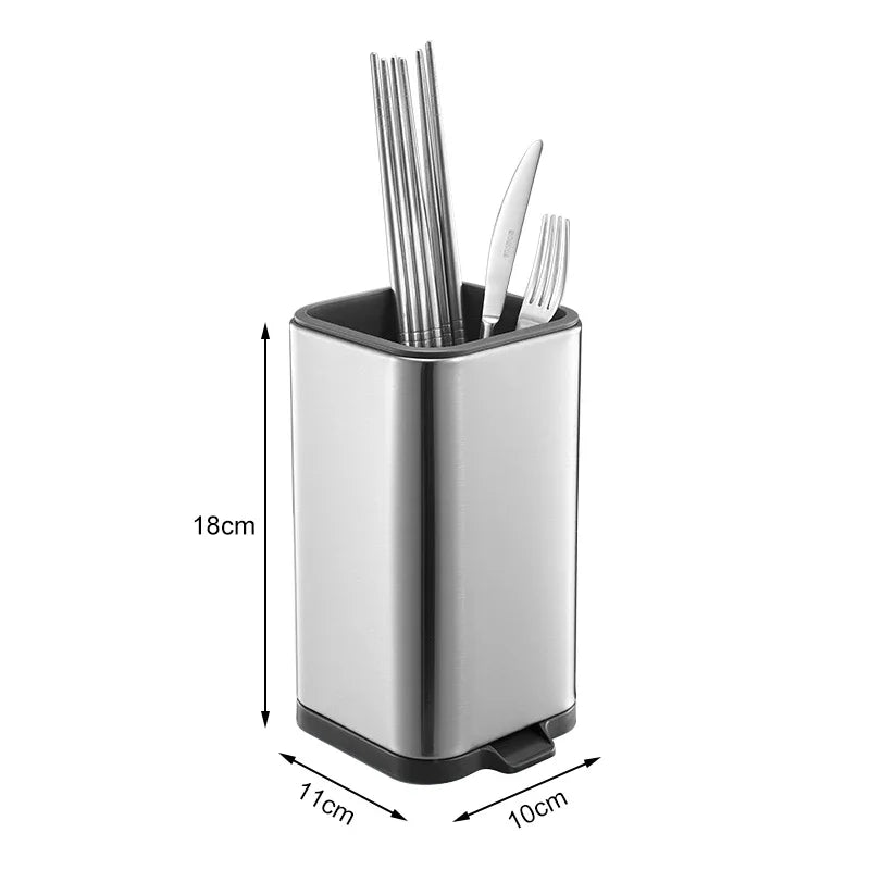 Stainless Steel Chopstick Spoon Storage Rack Box Kitchen Utensil Holder Organizer Drying Tableware Container Cutlery Basket