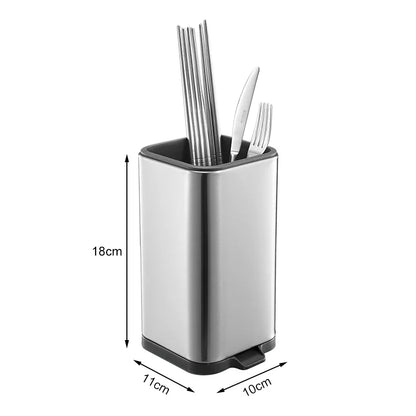 Stainless Steel Chopstick Spoon Storage Rack Box Kitchen Utensil Holder Organizer Drying Tableware Container Cutlery Basket