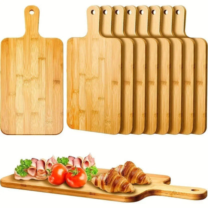 1 piece of bamboo kitchen cutting board with handle, wooden cutting board, kitchen cooked food board, loose carving tray