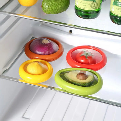 4 Pieces Storage Set Fresh-keeping Boxes for Avocado Onion Tomato and Lemon Reusable Vegetable Storage Container for kitchen