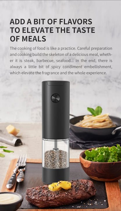 Electric Automatic Salt and Pepper Grinder Set Gravity Spice Mill Adjustable Spices Grinder Kitchen Tools