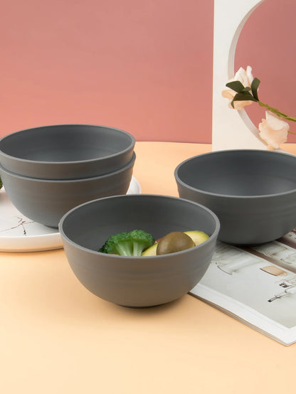 4/6/8pcs Grey serving bowl Reusable plastic cutlery for dessert snacks Portable Portable camping picnic serving bowls