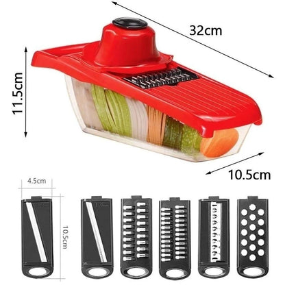 6 in 1 Multifunctional Vegetable Slicer Cutter Shredders Slicers with Basket Fruit Potato Chopper Carrot Grater Kitchen Gadgets