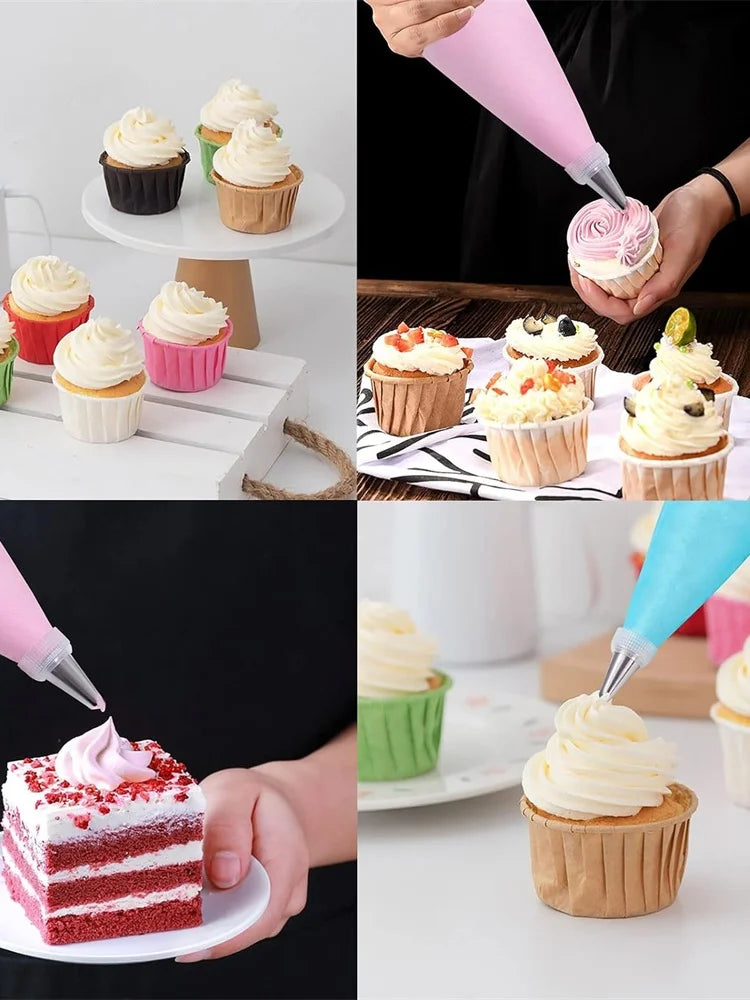 120-Piece Icing Nozzle Set Cake Decorating Spatula Set Icing Nozzle Pastry Decorating Bag Reusable Nozzle DIY Butter Cake Kitche