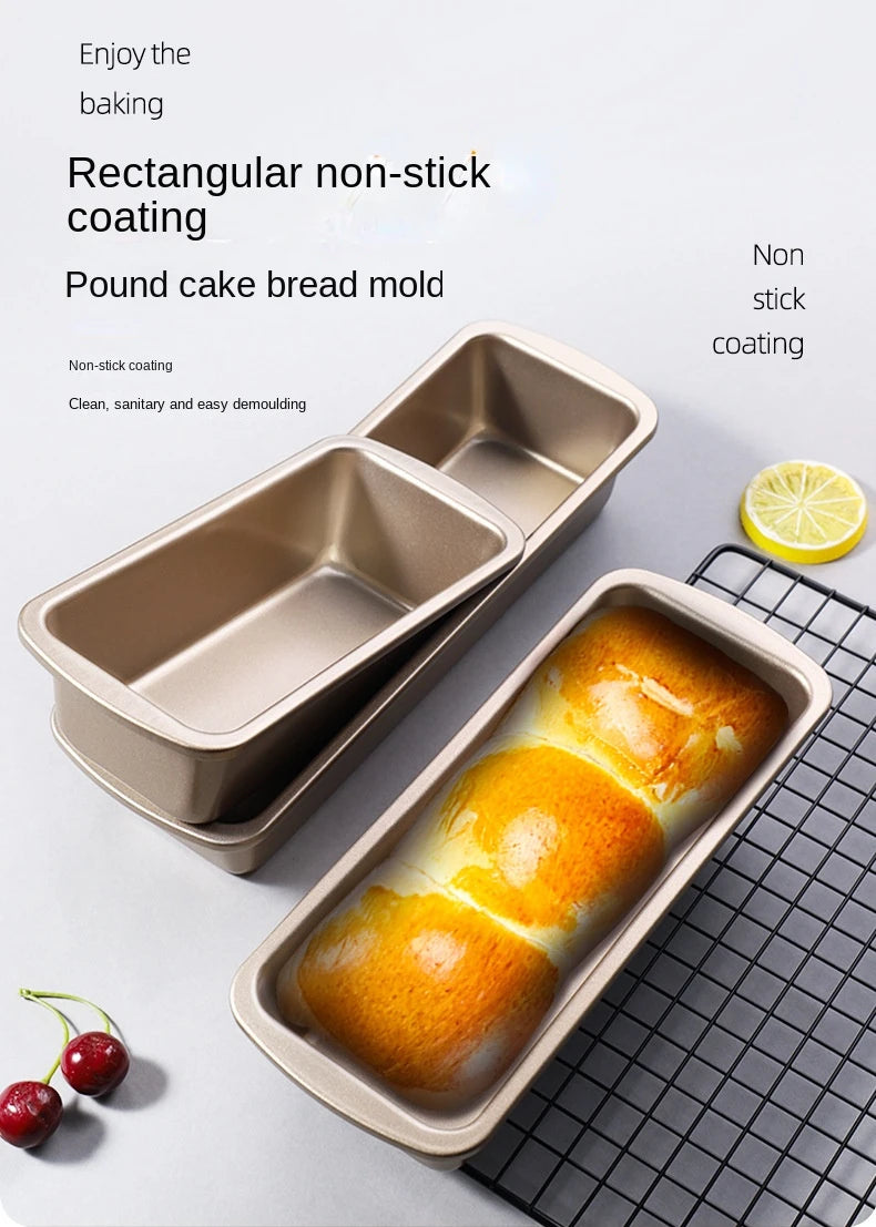 Hot Selling commercial Rectangular Heavy Steel Non Stick Gold Toast Tin Bread Baking Pan Cake mold For Family Kitchen Baking