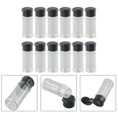 12Pcs Seasoning/ Condiment Container Plastic Transparent