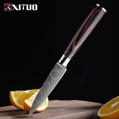 XITUO Kitchen Knives set 1-10PCS Chef knife High Carbon Stainless Steel Santoku knife Sharp Cleaver Slicing Knife Best Choice