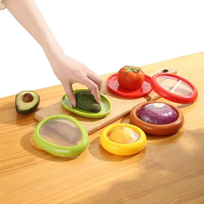 4 Pieces Storage Set Fresh-keeping Boxes for Avocado Onion Tomato and Lemon Reusable Vegetable Storage Container for kitchen