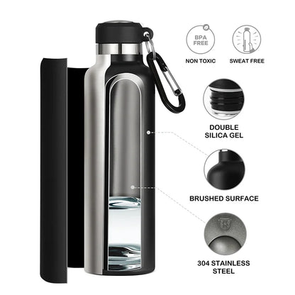 FEIJIAN Thermos Portable Water Bottle Stainless Steel Thermal Cup Leak-proof Flask Mini 500ML/600ML