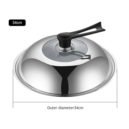 Seasoning Iron Woks,30/32/34cm Wok with Wooden Handle Frying Pan Kitchen Cookware For Electric,Induction Electric and Gas Stoves