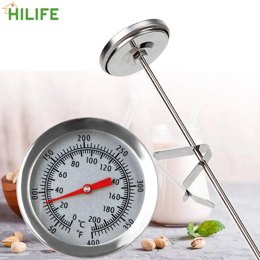 Probe Thermometer Kitchen Tools Cooking Temperature Meter 0~200℃ Milk Coffee Food Meat Gauge Stainless Steel