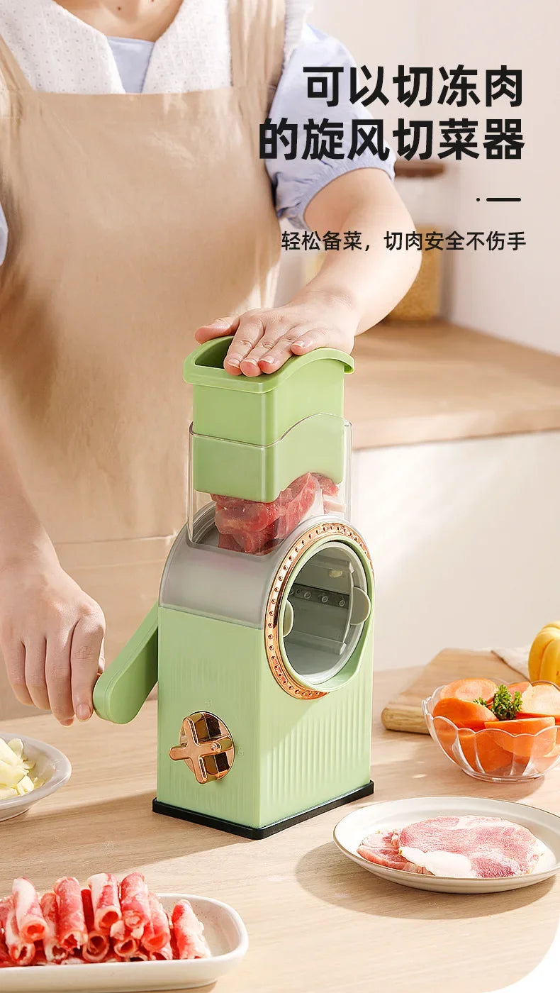 Multifu Vegetable Slicer Manual Kitchen Accessories Grater Vegetable Chopper Round Cutter Household Potato Garlic Shredder