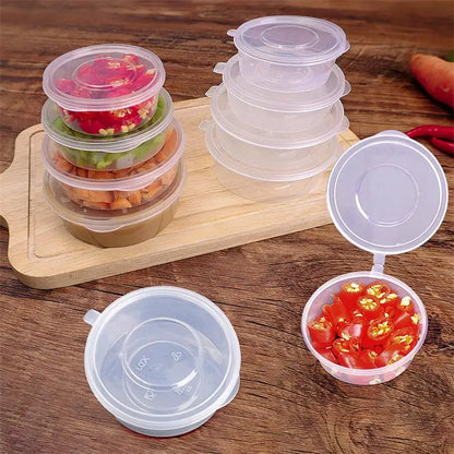 10PC Sealed Boxes with Lids Sauce/ Spice Storage -  Disposable & Transparent