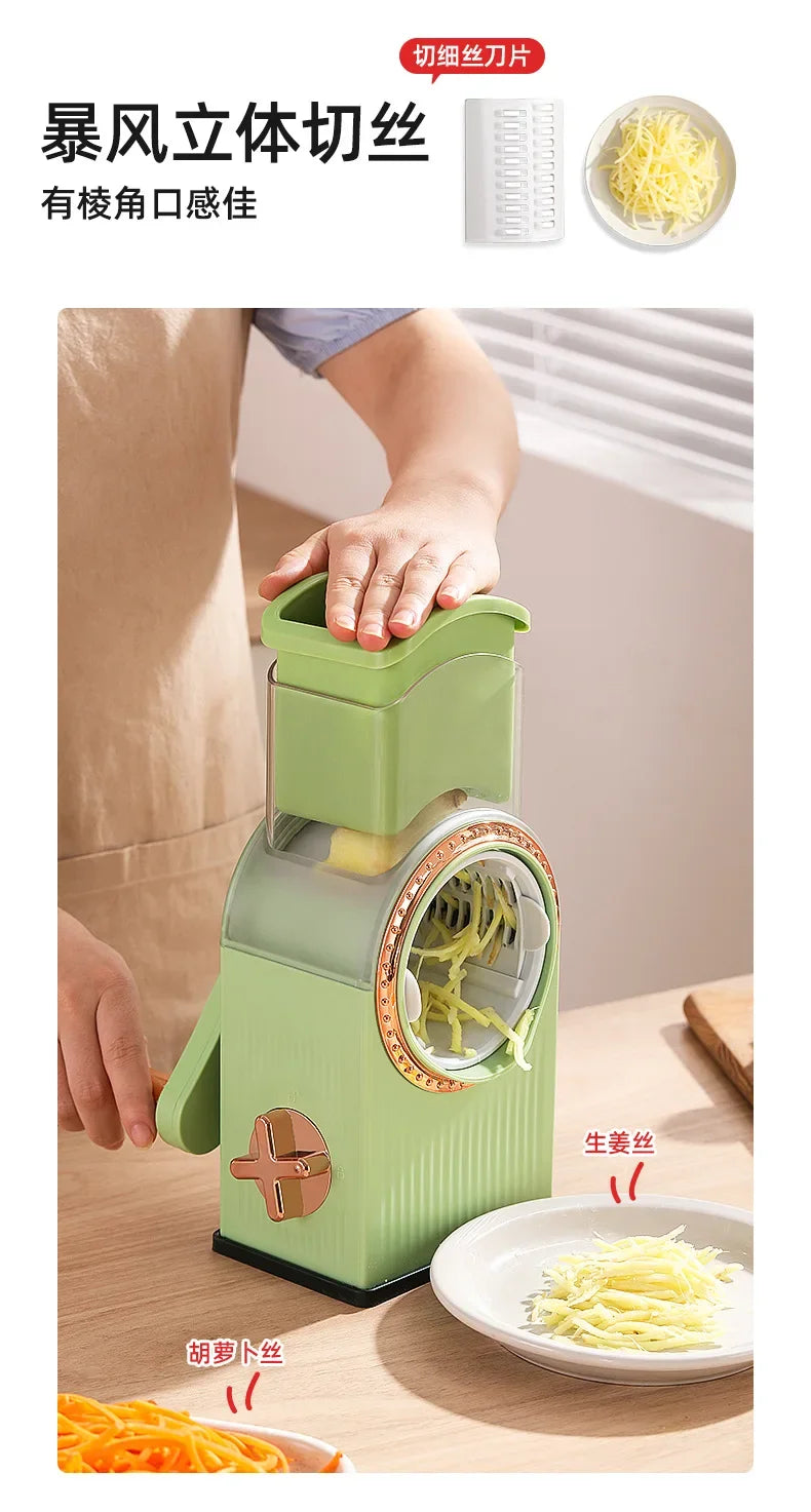 Multifu Vegetable Slicer Manual Kitchen Accessories Grater Vegetable Chopper Round Cutter Household Potato Garlic Shredder