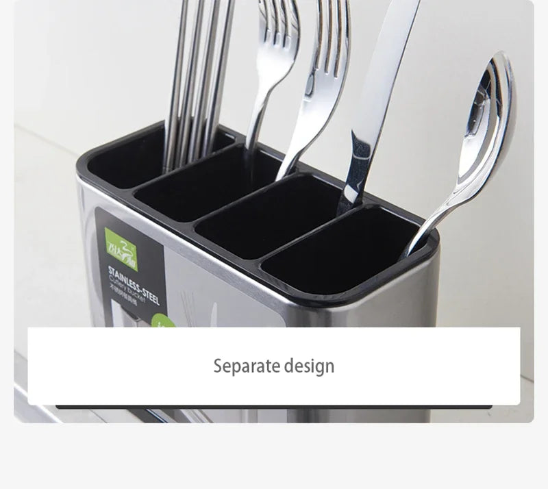 Stainless Steel Chopstick Spoon Storage Rack Box Kitchen Utensil Holder Organizer Drying Tableware Container Cutlery Basket