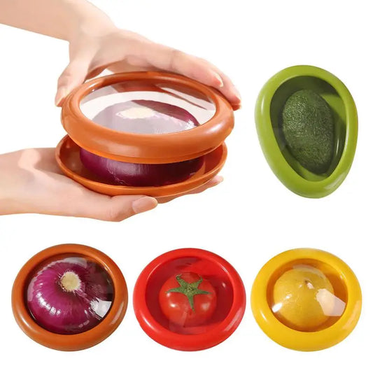 4 Pieces Storage Set Fresh-keeping Boxes for Avocado Onion Tomato and Lemon Reusable Vegetable Storage Container for kitchen