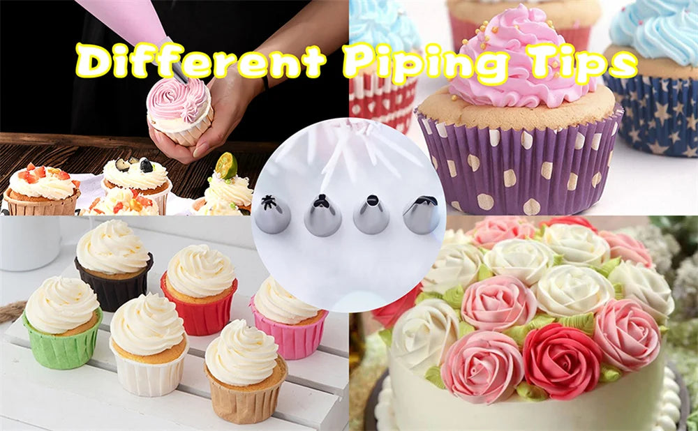 120-Piece Icing Nozzle Set Cake Decorating Spatula Set Icing Nozzle Pastry Decorating Bag Reusable Nozzle DIY Butter Cake Kitche