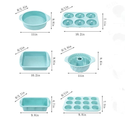 Baking Pans Set Silicone Bakeware Molds for Baking,Bread Donut Pan Cake Kitchen Fluted Tube Pan Cupcake Moulds with free Brush