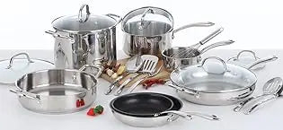 Induction Cookware Sets - 12 Piece Cooking Pan Set, Granite Black Nonstick Pots and Pans Set