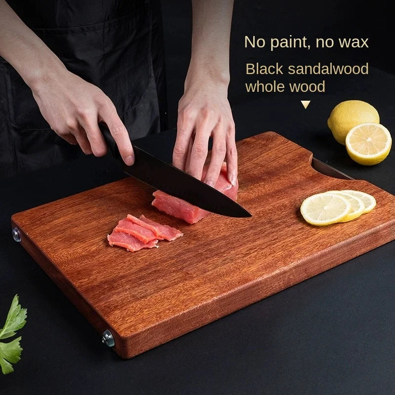 Household Thickened Whole Wood Ebony Cutting Board, Antibacterial and Mold Resistant Home Kitchen Accessories Cutting Board