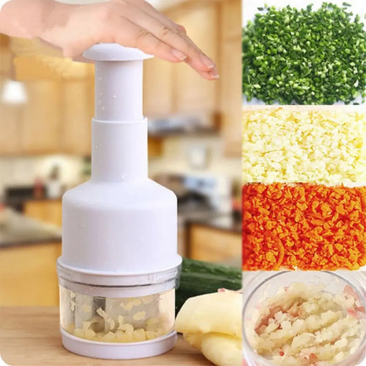 Hand Pressure Vegetable Cutter Multi-purpose Stainless Steel Durable Garlic Onion Chopper Quickly Garlic Masher Home Use