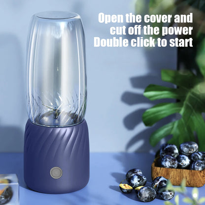 Handheld Fruit Machine Portable Blender With 1500mA Battery Motor Base 6 Stainless Steel Blades Button Portable Juicer Blender