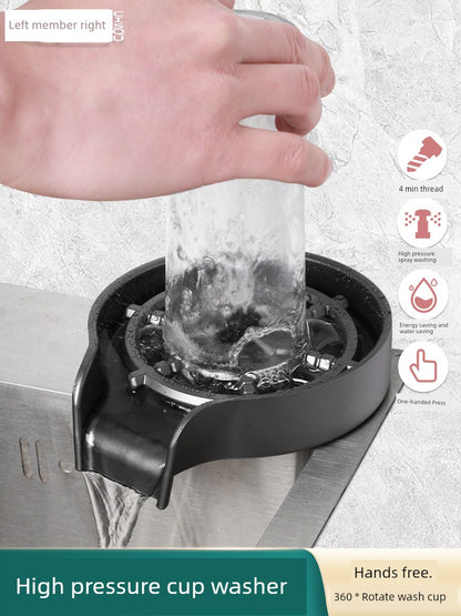 Cup Cleaner Kitchen Sink Vegetable Basin Sink Coffee Tea Shop Bar Automatic High Pressure Washing Cup Handy Gadget